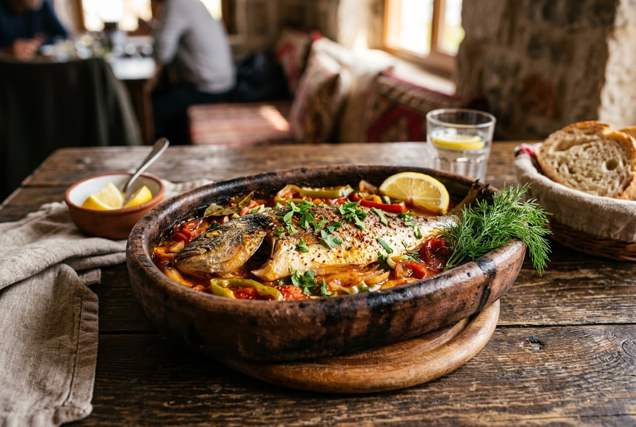 Çupra Güveç – Dorade im Tontopf